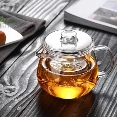Värmebeständig högtemperaturglas tekanna filtrering transparent enkelkanna hushåll te separation bryggtekanna