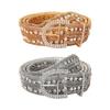 Casual Rhinestone Belt Adult Temperament Metallic Style Waist Belt Western Cowgirl Cowboy Fashion Belt for Jeans Skirt