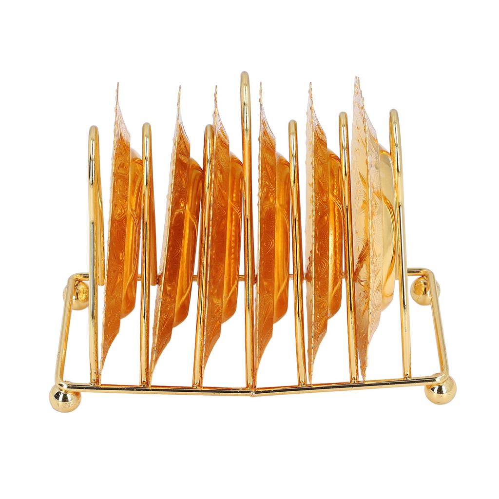 Metal Coaster Holder Set Zinc Alloy Vintage Coaster Stand Set Drink Coasters with Decorative Rack for Home Kitchen Bar