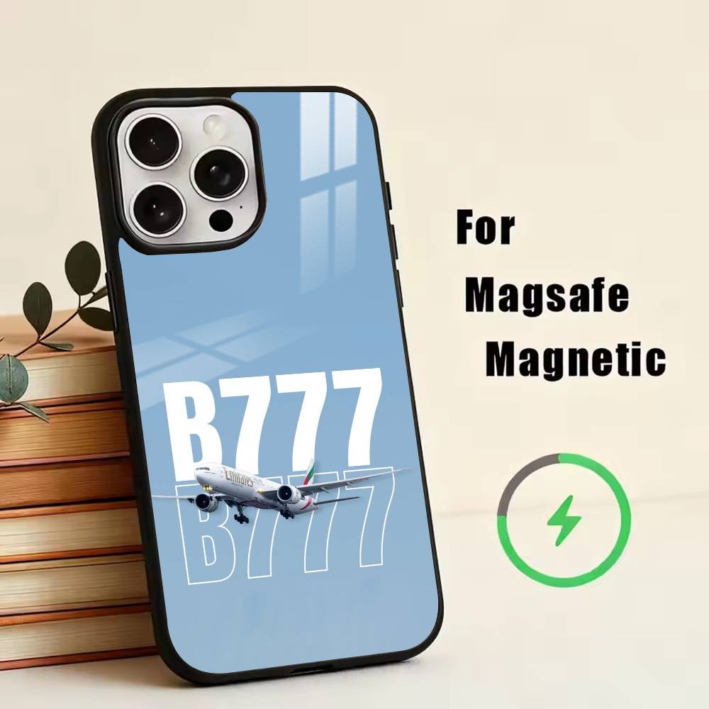 Лучший самолет Boeing 777 Чехол для телефона Для Magsafe Беспроводная зарядка Для iPhone17,16,15,14,13,12,11 Plus,Pro Магнитный iphone16e