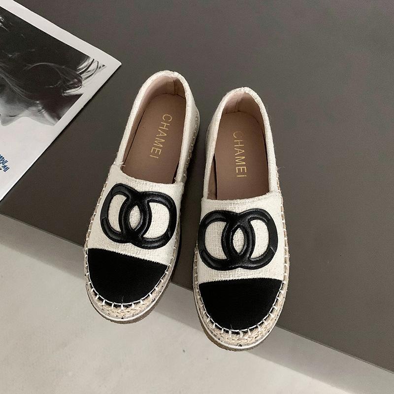 

Тапочки Xiaoxiangfeng Fisherman Baotou женские 2025 новые соломенные ленивые полутапочки плоские мокасины повседневная обувь 35