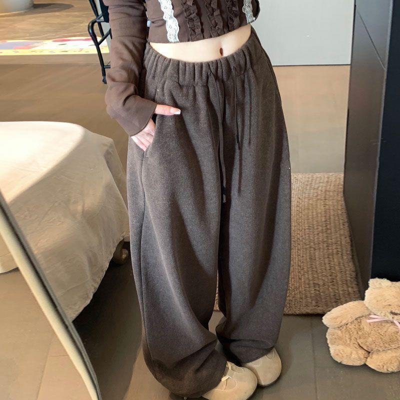 Plus Velvet Thickened Retro Casual Winter Drape Pants