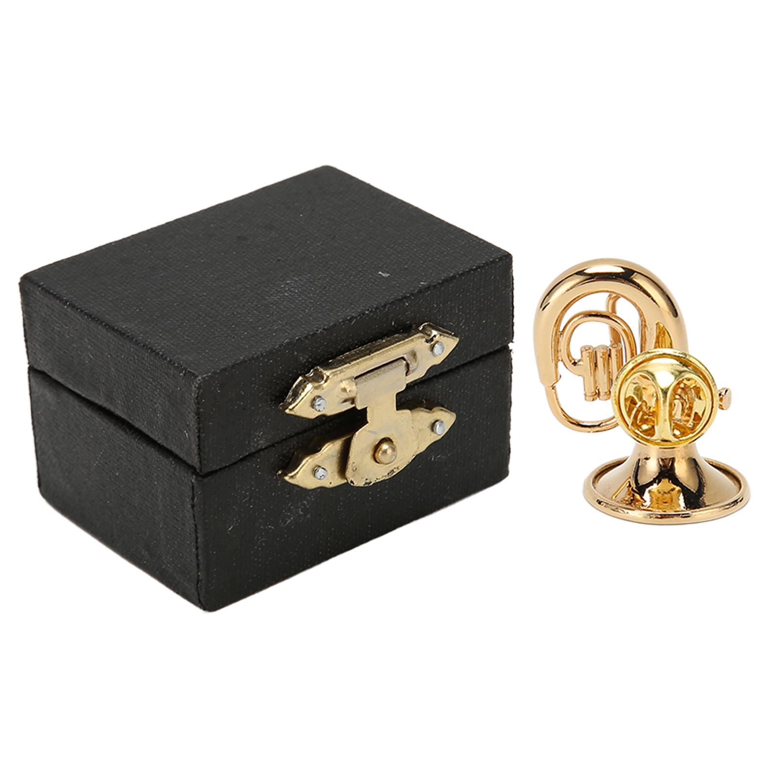 

Golden Miniature French Horn Exquisite Beautiful Rust Protection Miniature Musical Brooch for Music Lover for Music