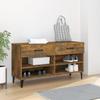 VidaXL Shoe Cabinet Smoked Oak 102x35x55 Cm Engineered Wood 817570