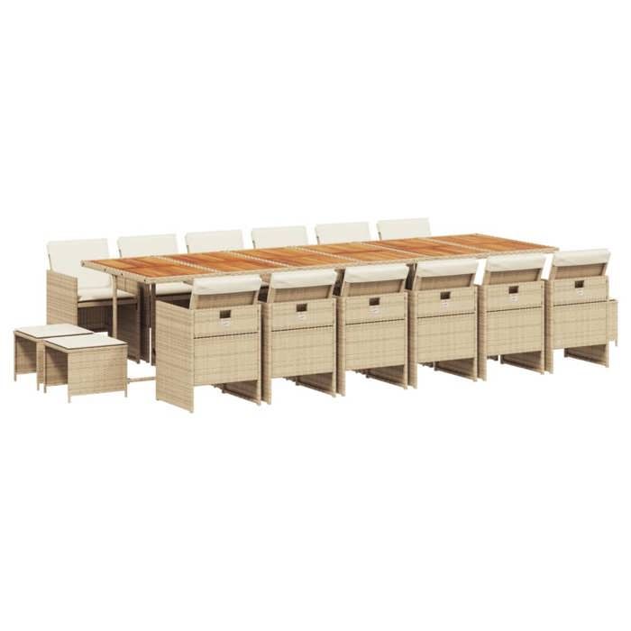 VidaXL Ensemble à manger de jardin et coussins 17 pcs beige 3277779