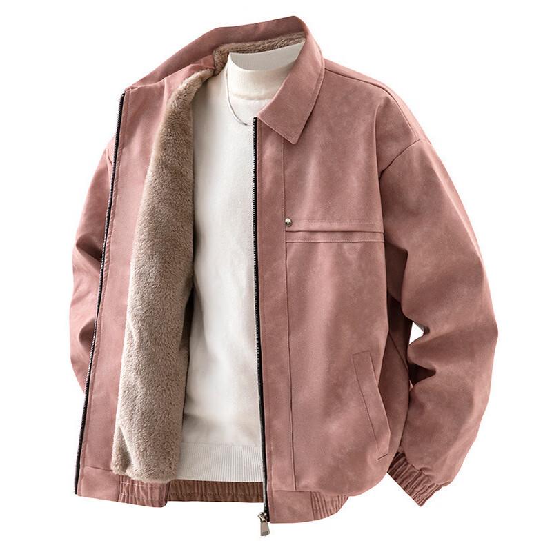 Men's American Retro Fleece-Lined Lapel Jacket