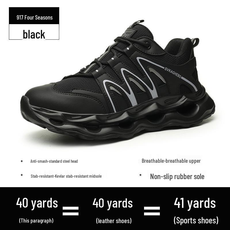 Men s Breathable Steel Toe Safety Shoes - Lightweight, Anti-Smash, Anti-Piercing, Comfortable Work Footwear 36