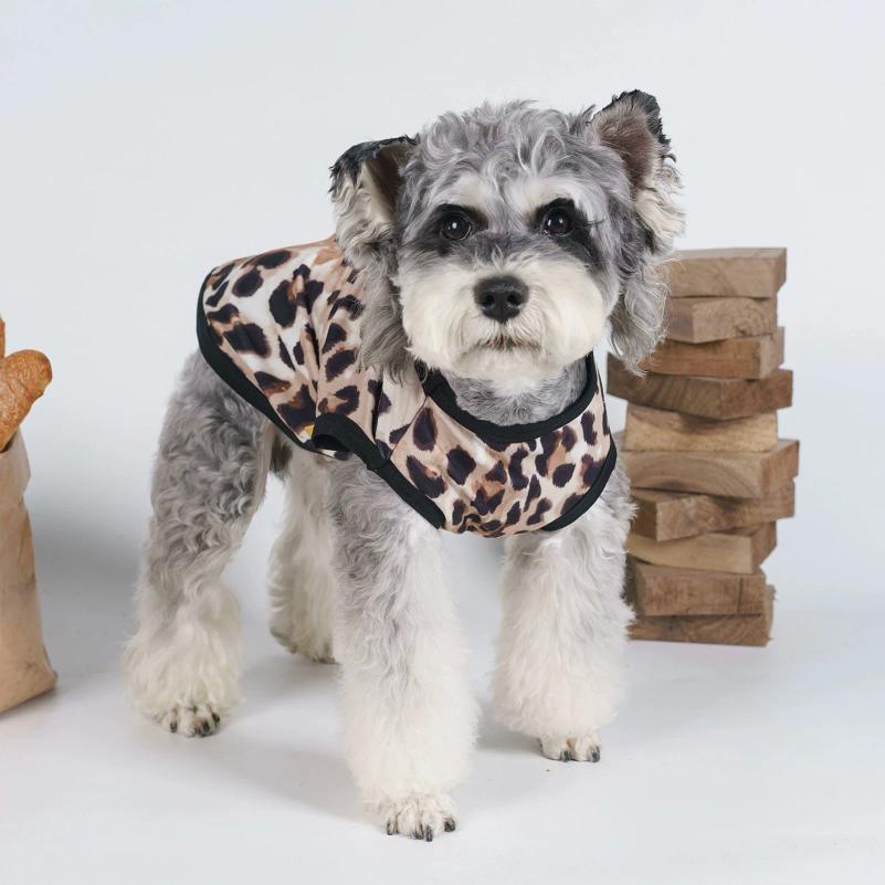 2025 latest pet leopard print vest dog dog cat summer home going out vest, breathable and comfortable, suitable for small and me