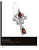 Ethnic Style Red Garnet Dangle Earrings, Sterling Silver s925, European & American Versatile Jewelry