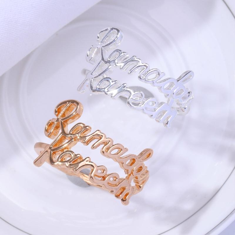 Pack of 6 Exquisite Napkin Rings Ramadans Kareem Napkins Holder Islamic Napkin Buckles for Home Dining and Parties