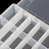 Clear Adjustable 24-Compartment Earring Ring Jewelry Storage Box Container Case
