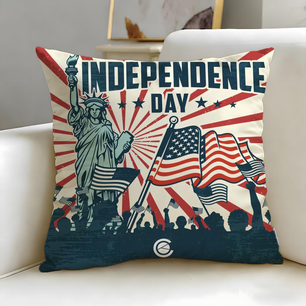 classic holiday Independence Day Cushion Cover Soft EasyWash Pillow Case Versatile for Couch Bed Travel and Office