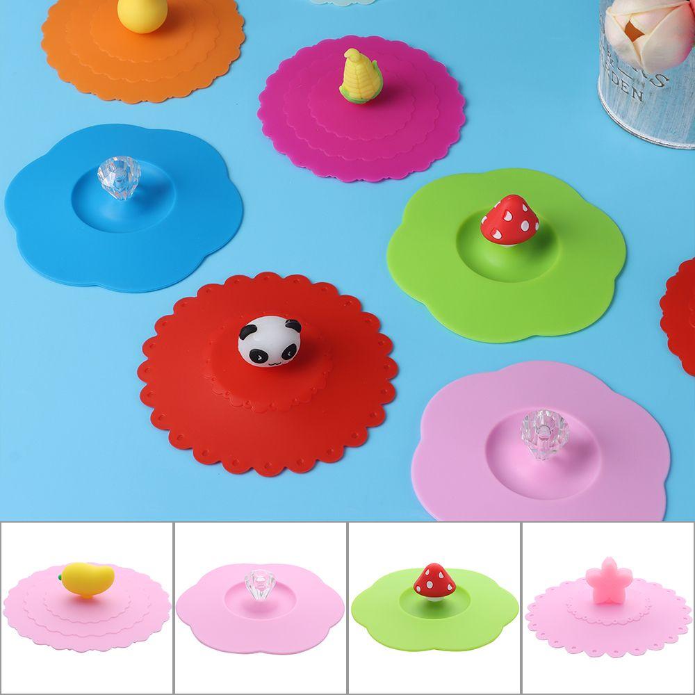 New 10cm Cute Reusable Cap Suction Cup Cover Dustproof Silicone Cup Cover Leakproof