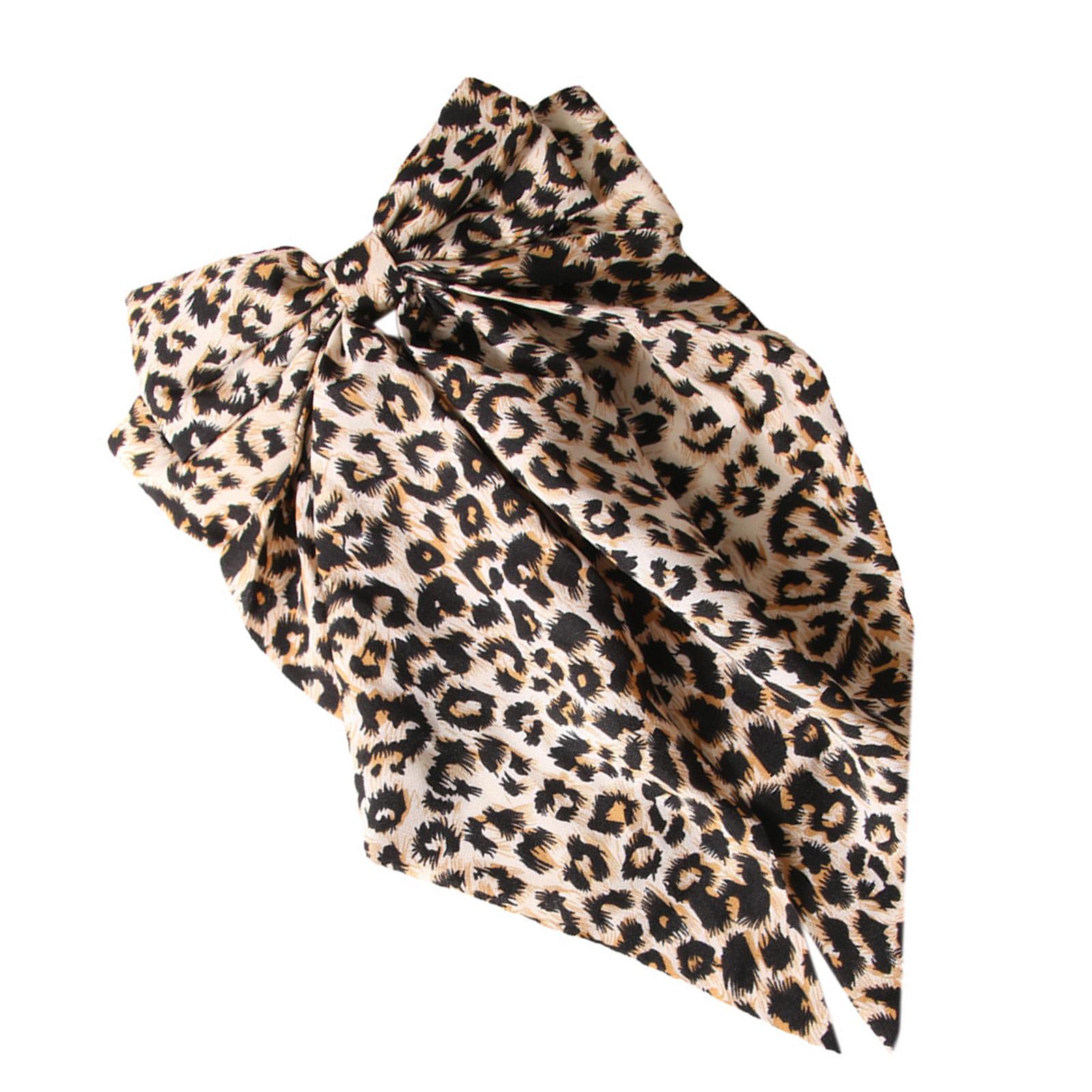 

Stylish Princess Hairpin Leopard Pattern New Year Headwear Bunches Clip Elegant Bowknot Hair Clip Photo Props бежевий