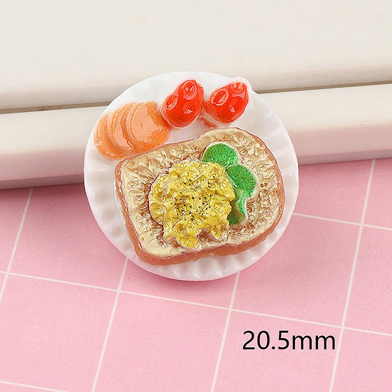 6Pcs Mini Dim Sum Platter Diy Miniature Landscape Fairy Garden Decors Accessories Doll House Ornaments