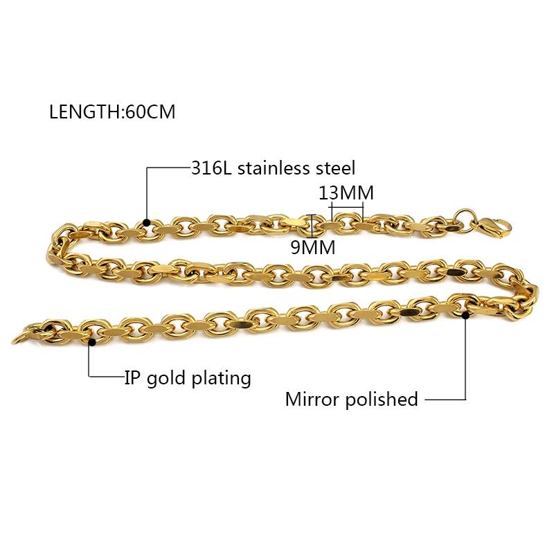 Silver Color/Gold Surgical Stainless Steel Thick Big Heavy Chain Necklace for Men Women Chunky Fashion Cool Link Choker Chain