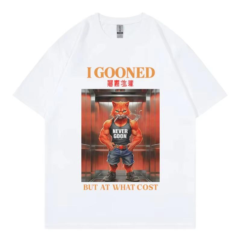 I Gooned But At What Cost Funny T-shirt Japanese Goon Meme Graphic T Shirts Men's Women's Casual Fashion Short Sleeve T-shirts