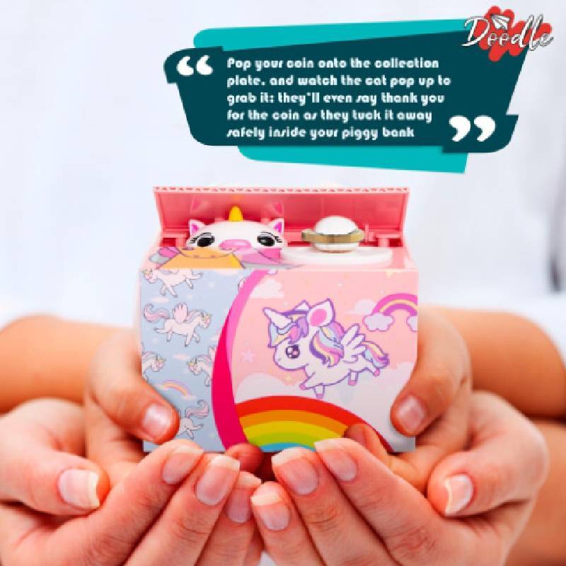 Einhorn-Sparschwein mit handgefertigtem Harz-Cartoon-Design für Kinder und als Geschenk