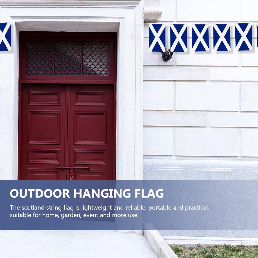 2 Pcs Scotland String Flags Decor Decorations Party Banner Polyester Outdoor Hanging Oraments