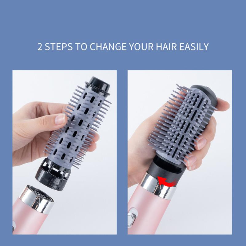 3-in-1 Haartrockner Tragbarer Kamm Ionischer Haarstreckbürste Heißluft Locken für Haarroller Föhn Schnelltrocknender Haarwickler Lockenwickler