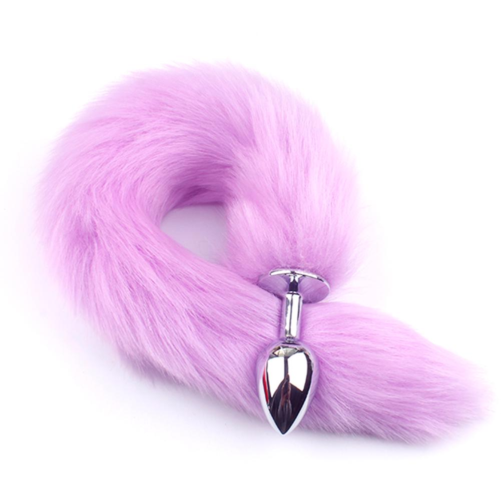 Puntos Sex Toy Adult Long Imitation Fox Hair Metal Anal Plug Cosplay Couple Flirting