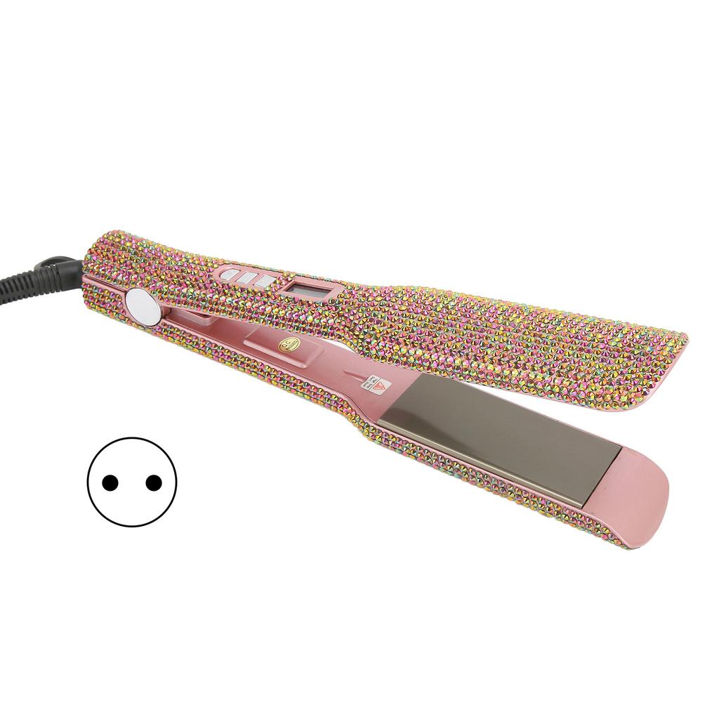 Hair Curler Straightener 2 in 1 Multi Level MCH Heater Shiny Rose Gold Professional Hair