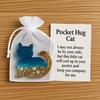 Pocket Hug Animal with Positive Card Emotional Support Resin Animal Token Mini Dachshund Turtle Owl Cat Corgi Bulldog Statue Figurine Inspirational