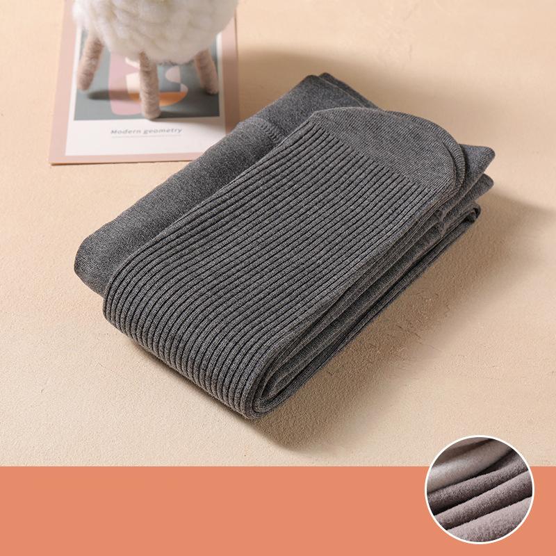 Autumn Winter Thin Vertical Girls Plush Warm Children's Bottom Socks Panties