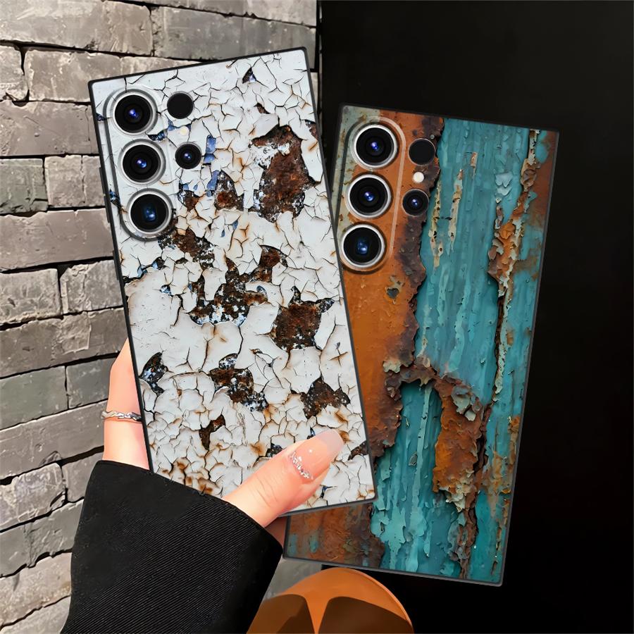 Case for Samsung Galaxy S25 Ultra S23 FE S24 Plus S21 S20 S22 S9 Funda Phone Cover Retro Rust
