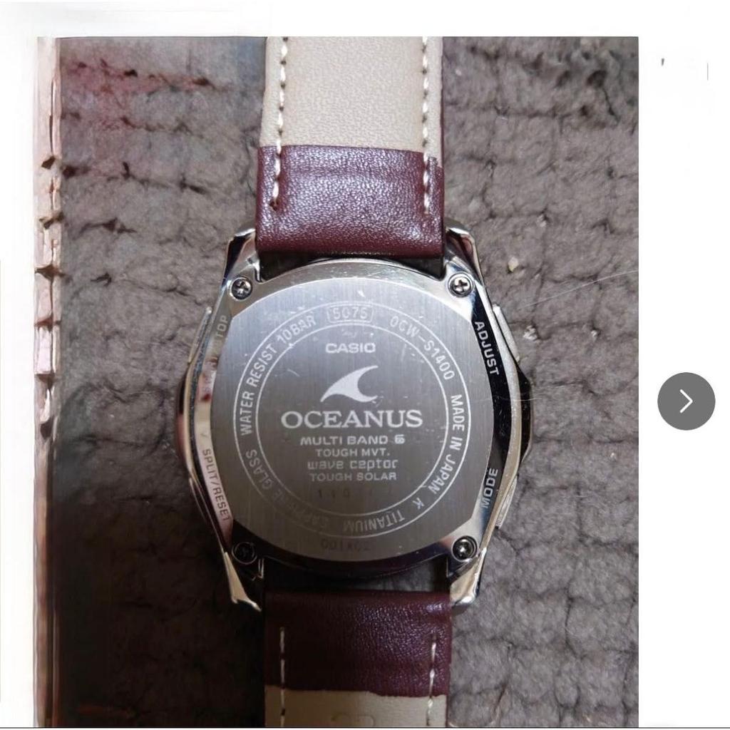 Used CASIO OCEANUS Manta OCW-S14000 Radio-controlled Solar World Time Watch, Battery Replaced