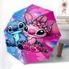 1pc Stitch,Love Automatic Folding Umbrella: Compact 8 Bone Design Cartoon Outdoor Travel Companion, Business Umbrella, Christmas Valentine's