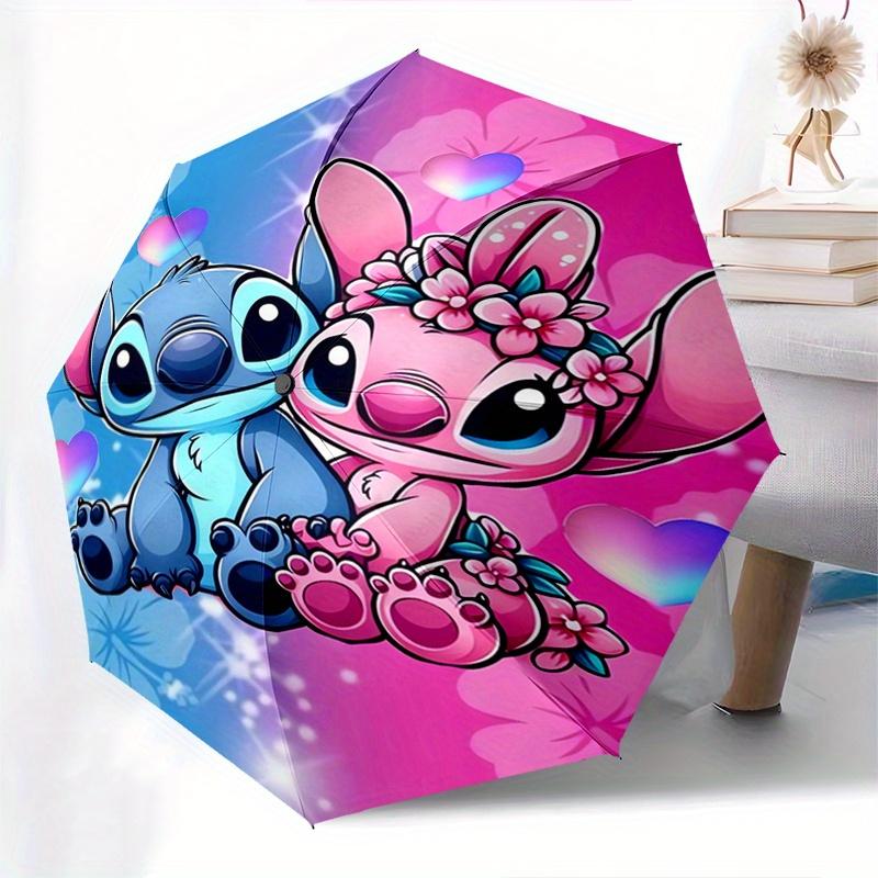 1pc Stitch,Love Automatic Folding Umbrella: Compact 8 Bone Design Cartoon Outdoor Travel Companion, Business Umbrella, Christmas Valentine's