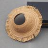 17CM Labubu Clothing Accessories Cute Empty Top Fringed Opening, Woven Straw Hat Lace Fringed Wavy Straw Hat
