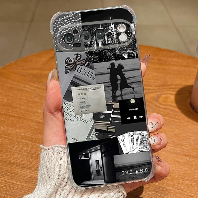 

Чехол для телефона в стиле ретро-коллаж для Google Pixel 9 Pro XL 9A, противоударный, из ТПУ и силикона, прозрачный, мягкий Google Pixel 9 прозрачный