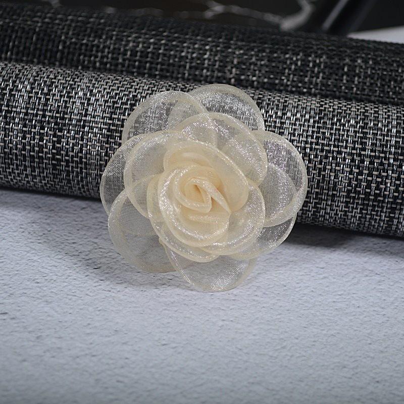 Korean Style 15-Piece Gauze Snow Fabric Flowers for DIY Clothing, Hair Clips, Jewelry Accessories