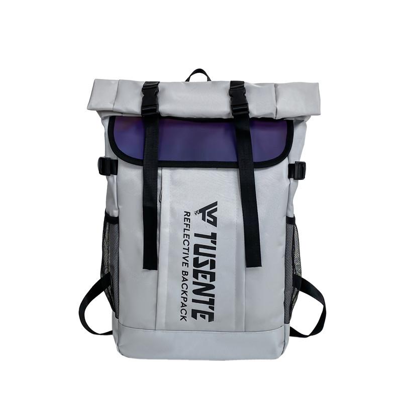 Tide крутой отражающий локомотив большой чехол замок дорожный рюкзак большая вместимость нейтральный рюкзак светло-серый