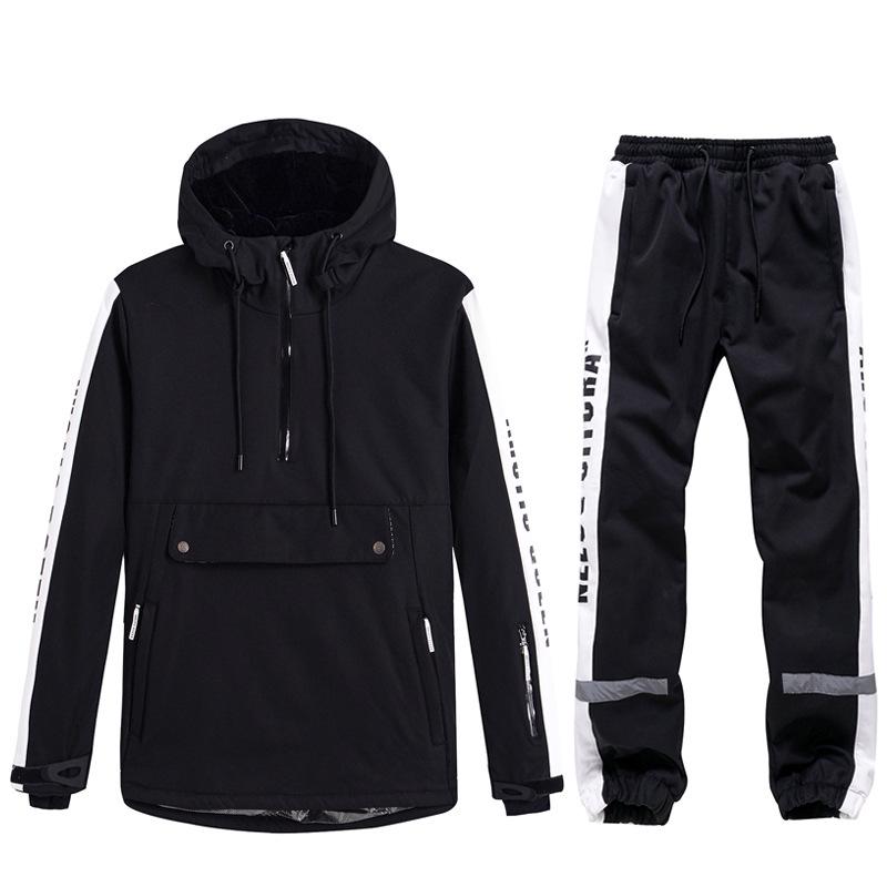 Unisex Couples' Ski Hoodie Set: Warm, Thickened Snowboard Suit for Men and Women.