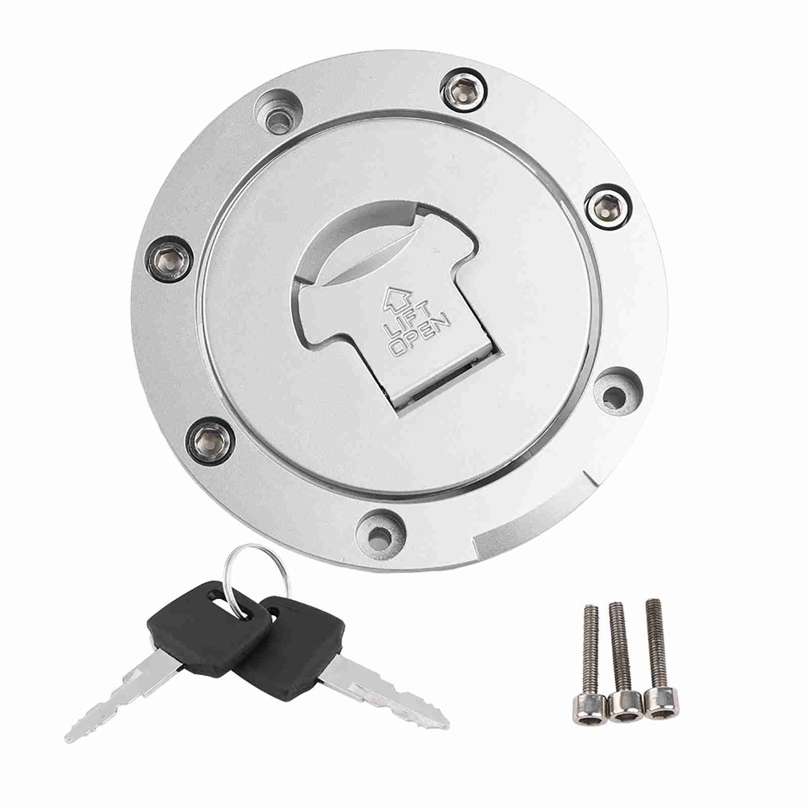 Крышка-замок с ключами для бензобака CBR600RR 2003‑14 CBR600F4 F4i 2001‑2006 Крышка бензобака Замок бензобака с ключами Крышка бензобака серебряный