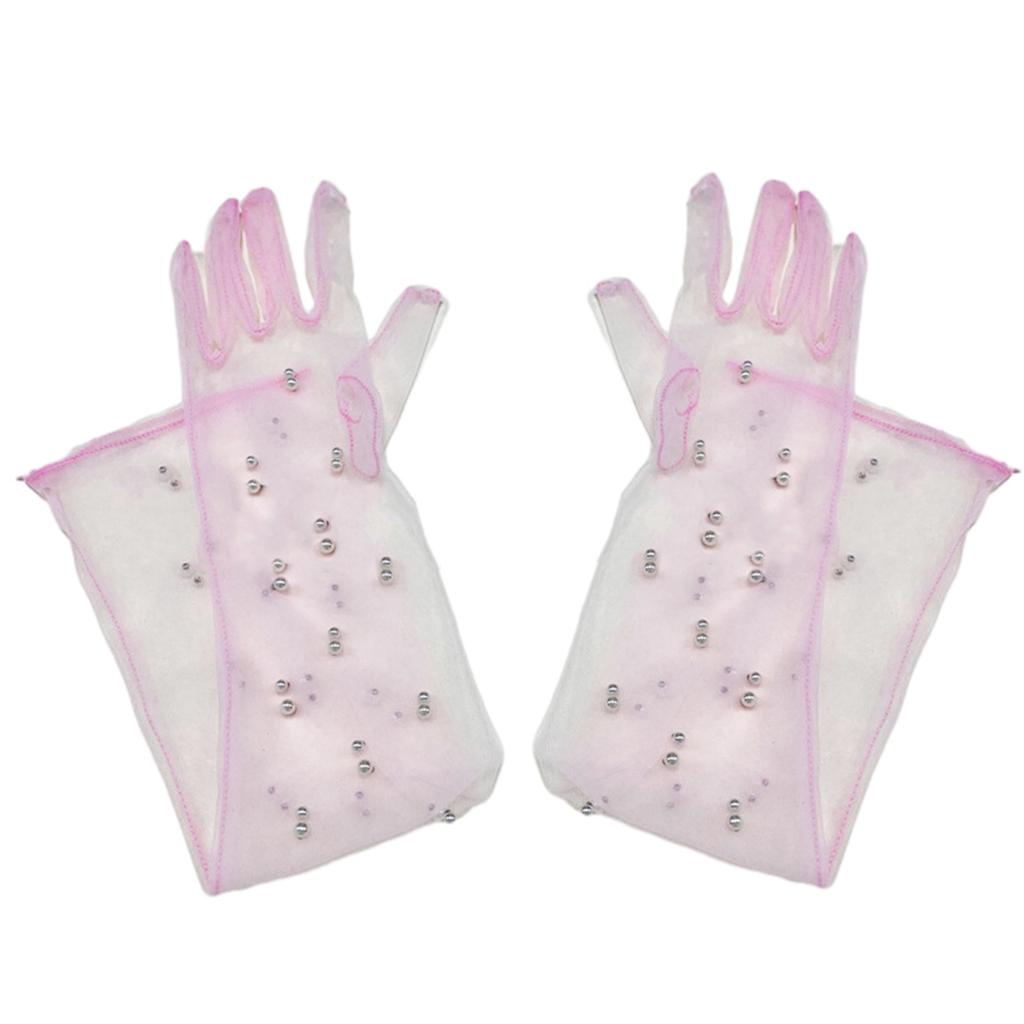 Tulle Gloves for Women and Girls In Theme Party for Concert Opera Elastic Nightclub Stretchy Gloves Summer