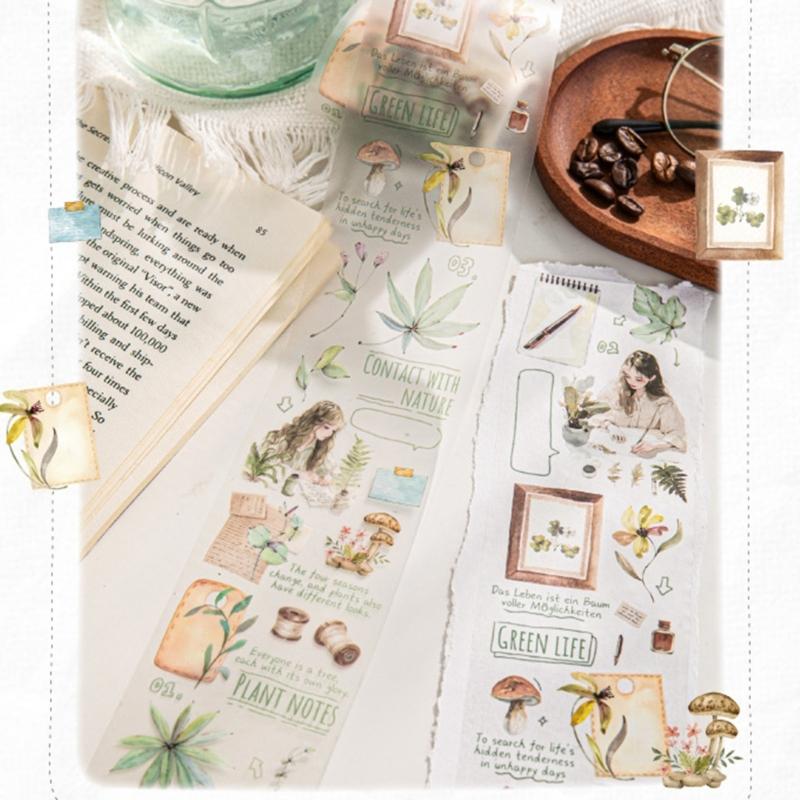 Aesthetic Decorative Tape 6mmX2M Clear PET Tape Scrapbooking Tape for Scrapbooking Journal Photo Album and Wrapping