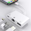 NK-107 3 In 1 Ethernet + USB + 8 Pin Charging Female Ports To 8 Pin Male OTG Digital Video Converter Cable