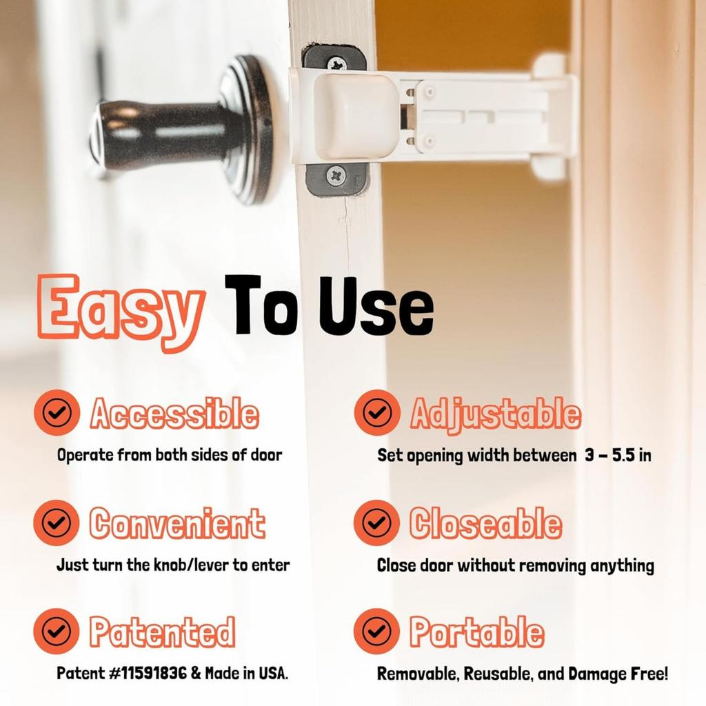 Kitten Door Stopper Cat Door Barrier Extendable Pet Door Latch Door Cat Latch Support Lightweight Solution