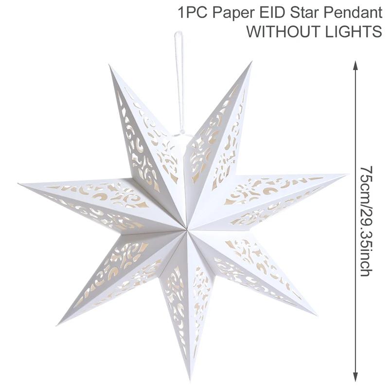 5pcs Hollow Star Hanging Pendants Christmas Decor