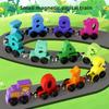 Wooden Number Digital Magnetic Train Toys Colorful Building Blocks Educational Hand-Eye Coordination Magnetic Digital Train