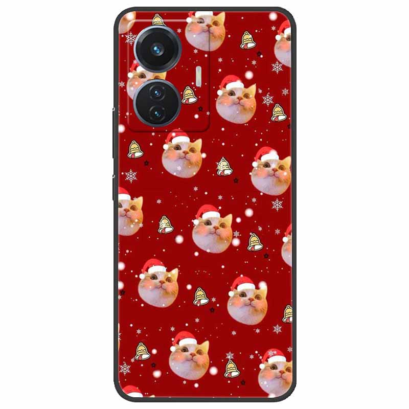 Christmas Case For Vivo T1 44W Soft Silicone Back Cover for Vivo T1 4G Snapdragon 680 Phone Case Cartoon V2153 VivoT1 4G Funda