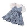 Girls Summer Princess Maxi Dress Fake Two Piece Long Gown Sweet Party Dress For Kids Children Clothing
