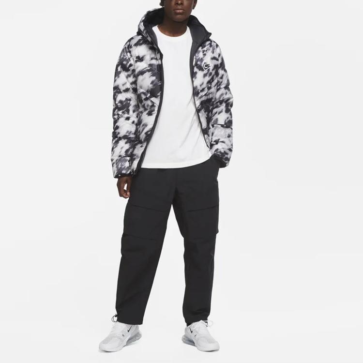 Men's Nike Down-fill Windrunner Shield Sports Stay Warm Hooded Jacket Down Jacket White CU4407-133