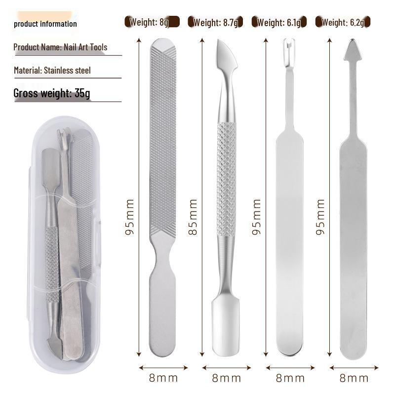 Nail Art Stainless Steel Universal Clipper Set - Double-Sided for Fingernails & Toenails