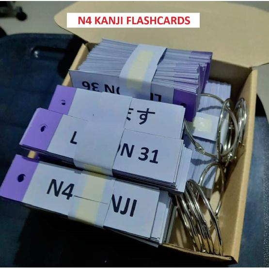 JLPT N4 Kanji Flash Card (Kanji, Verb Vocabulary, i-adjectives and na - adjectives) Minna no Nihongo II - Complete Set (Matte Paper)