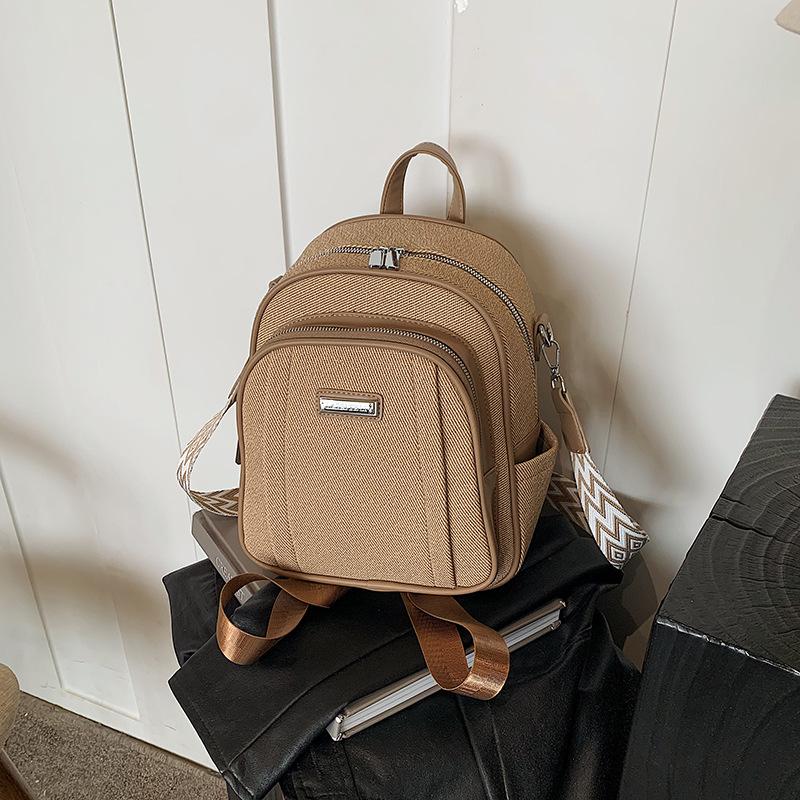 Premium sense backpack women's new casual simple shoulder messenger bag multi-functional travel small backpack